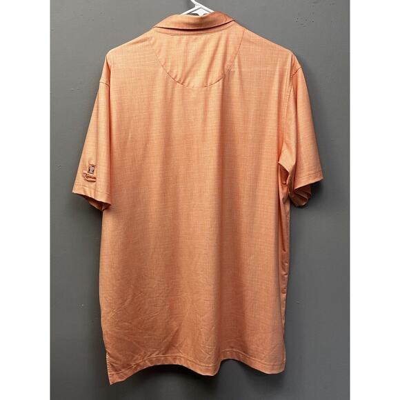 Byron Nelson DriWay Polo Golf Shirt Mens Medium Orange Embroidered Performance - Picture 2 of 6